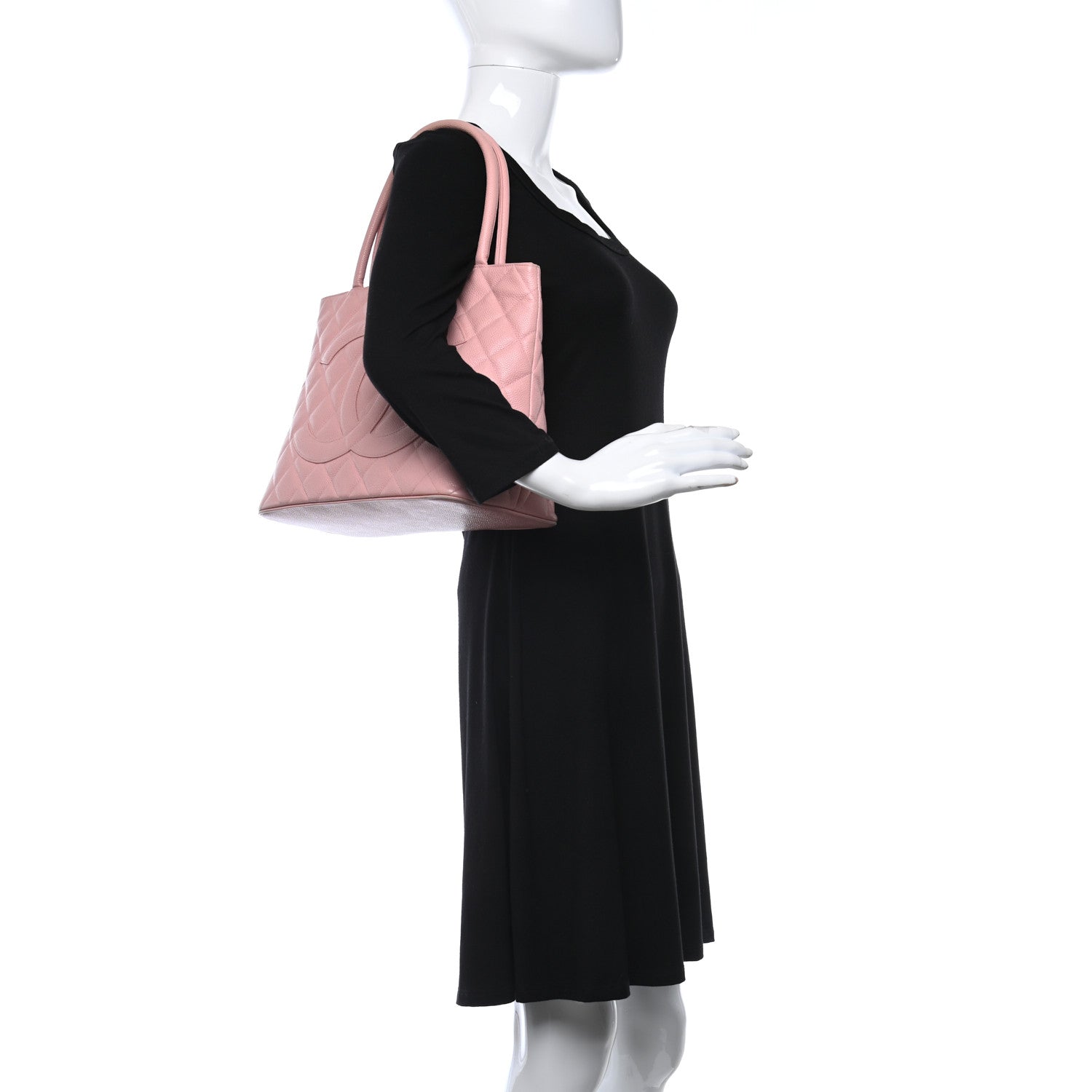 Chanel Caviar Medallion CC Tote Light Pink 3 of 15