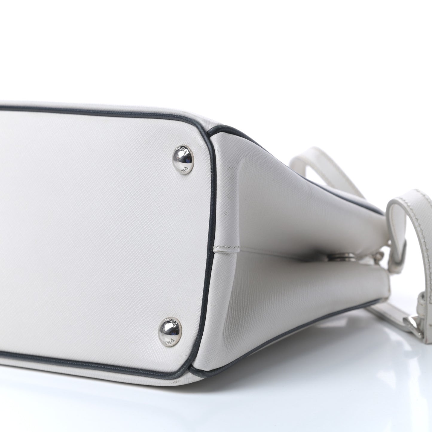 Saffiano Small Galleria Double Zip Tote Talco Black