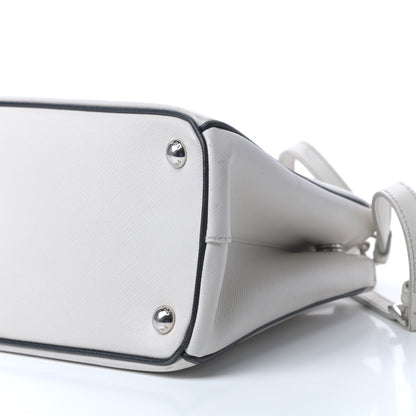 Prada Saffiano Small Galleria Double Zip Tote Talco Black 8 of 8