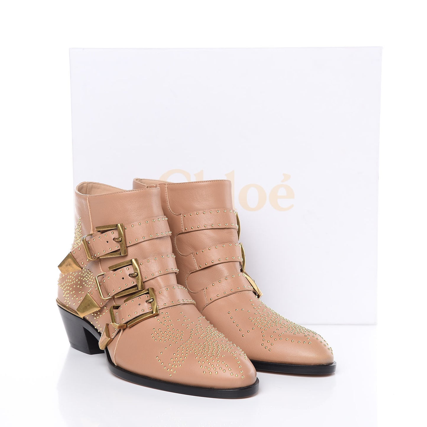 Nappa Sheepskin Studded Susanna Ankle Boots 37.5 Reef Shell