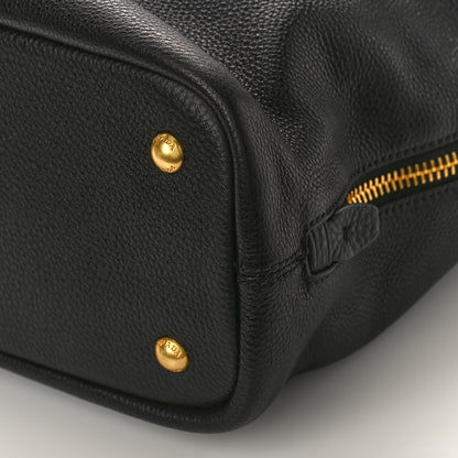 Prada Vitello Daino Side Zip Tote Black 8 of 8