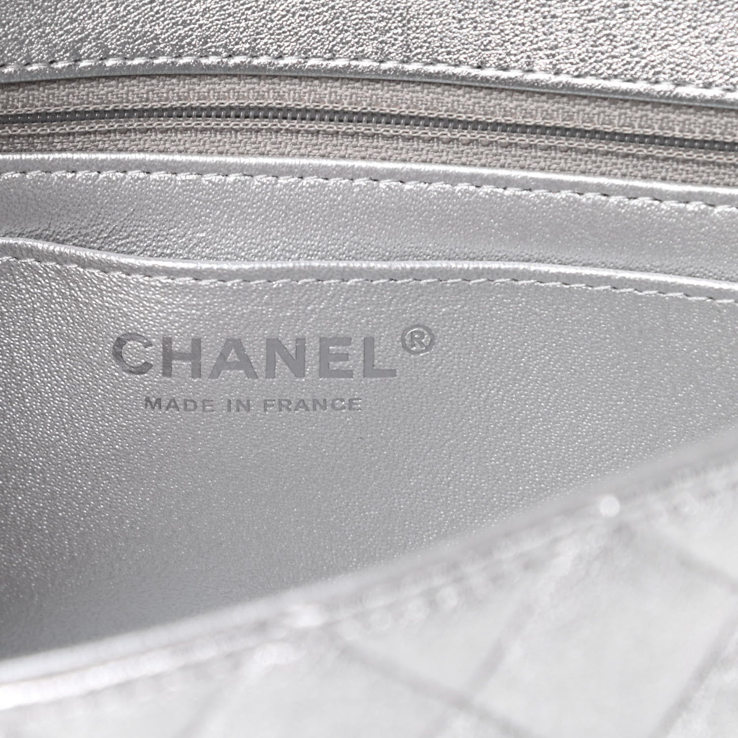 Chanel Metallic Lambskin Quilted Mini Rectangular Flap Silver 6 of 10