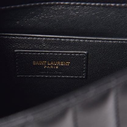 Saint Laurent Lambskin Matelasse Monogram Medium Vicky Chain Bag Black 6 of 9