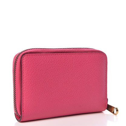 Gucci Grained Calfskin Logo Zip Around Card Case Box Pink Green 3 of 6