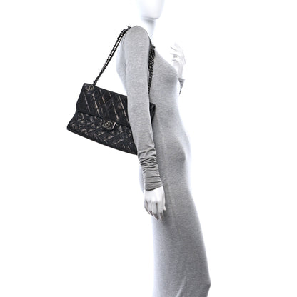 Chanel Crumpled Grained Calfskin Jumbo CC Crave Flap Black 2 of 11