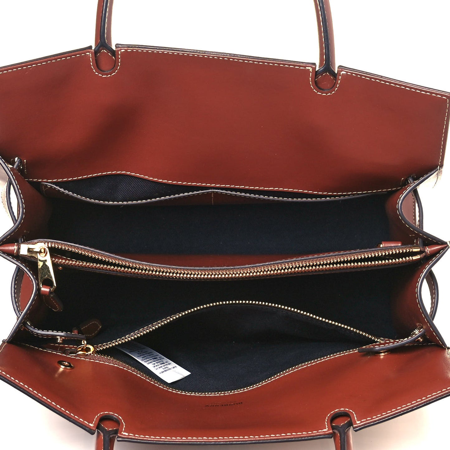 Calfskin Vintage Check Two Handle Title Bag Archive Beige