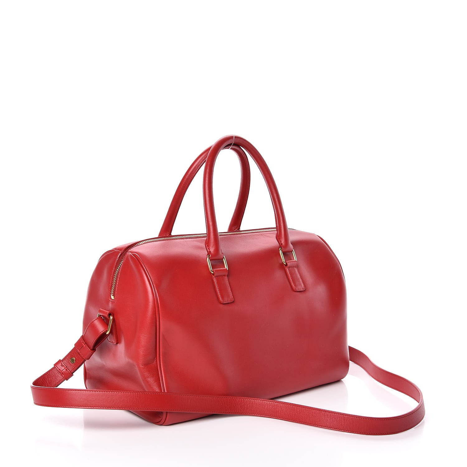 Saint Laurent Calfskin Classic Duffle 6 Red 3 of 8
