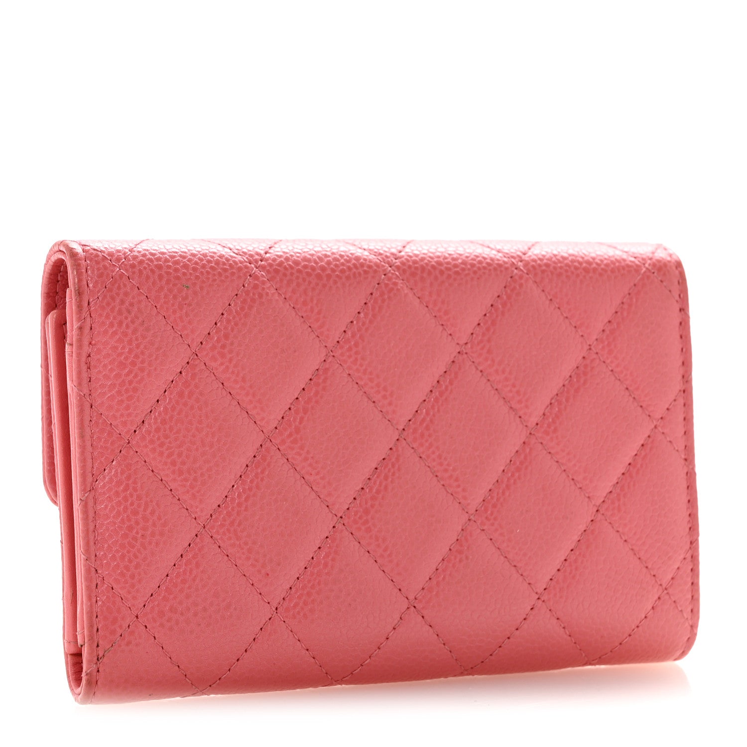 Chanel Metallic Caviar Quilted Medium Flap Wallet Pink 3 of 12