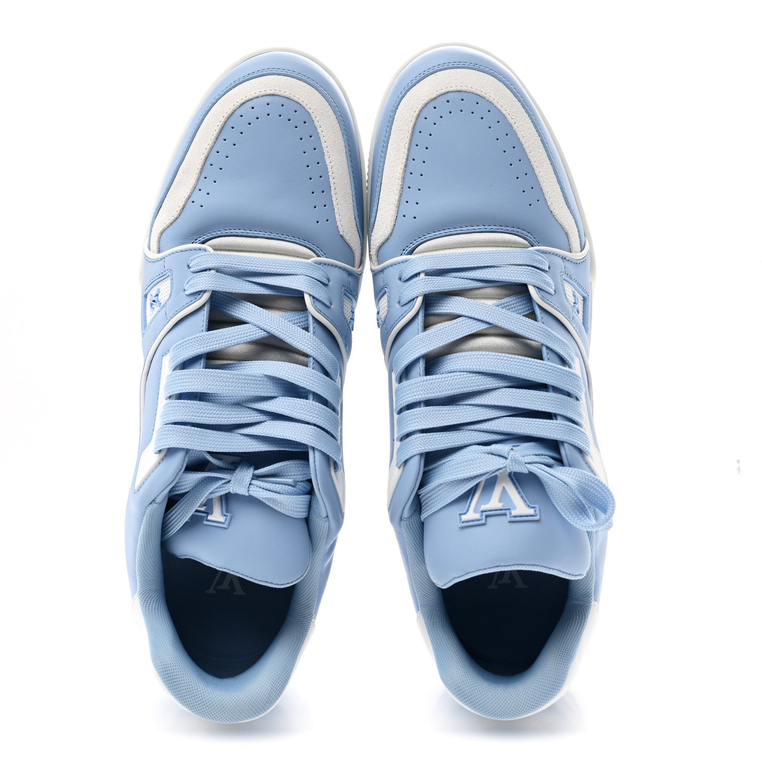 Louis Vuitton Calfskin Mens LV Trainer Sneakers 9 Blue 2 of 10