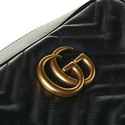 Gucci Calfskin Matelasse Small GG Marmont Chain Shoulder Bag Black 6 of 7