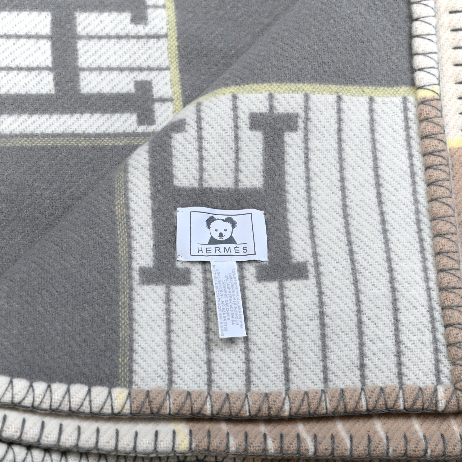 Hermes Wool Cashmere Avalon Passe-Passe Blanket Naturel 4 of 4