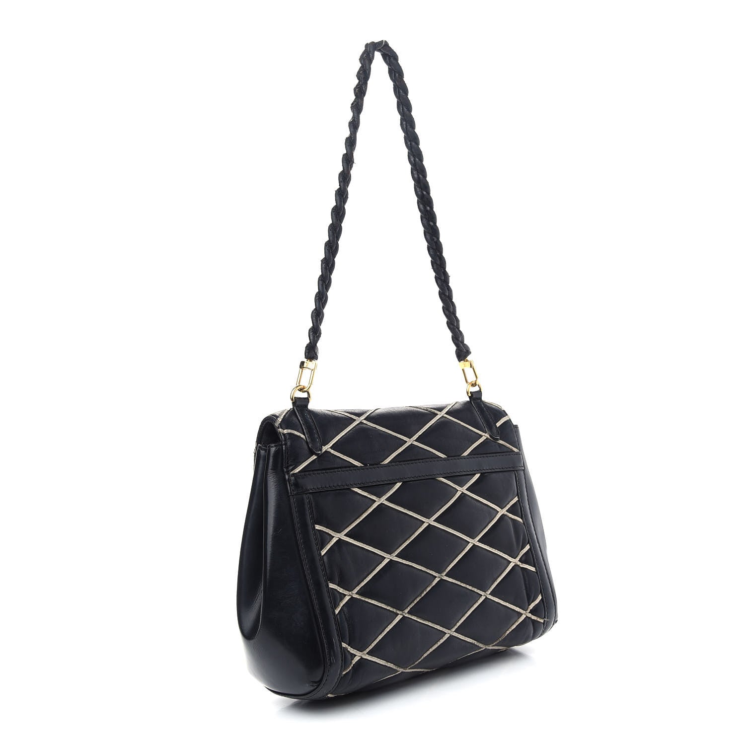 Louis Vuitton Lambskin Malletage Pochette Flap Black 3 of 14