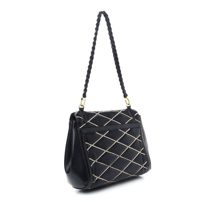 Louis Vuitton Lambskin Malletage Pochette Flap Black 3 of 14