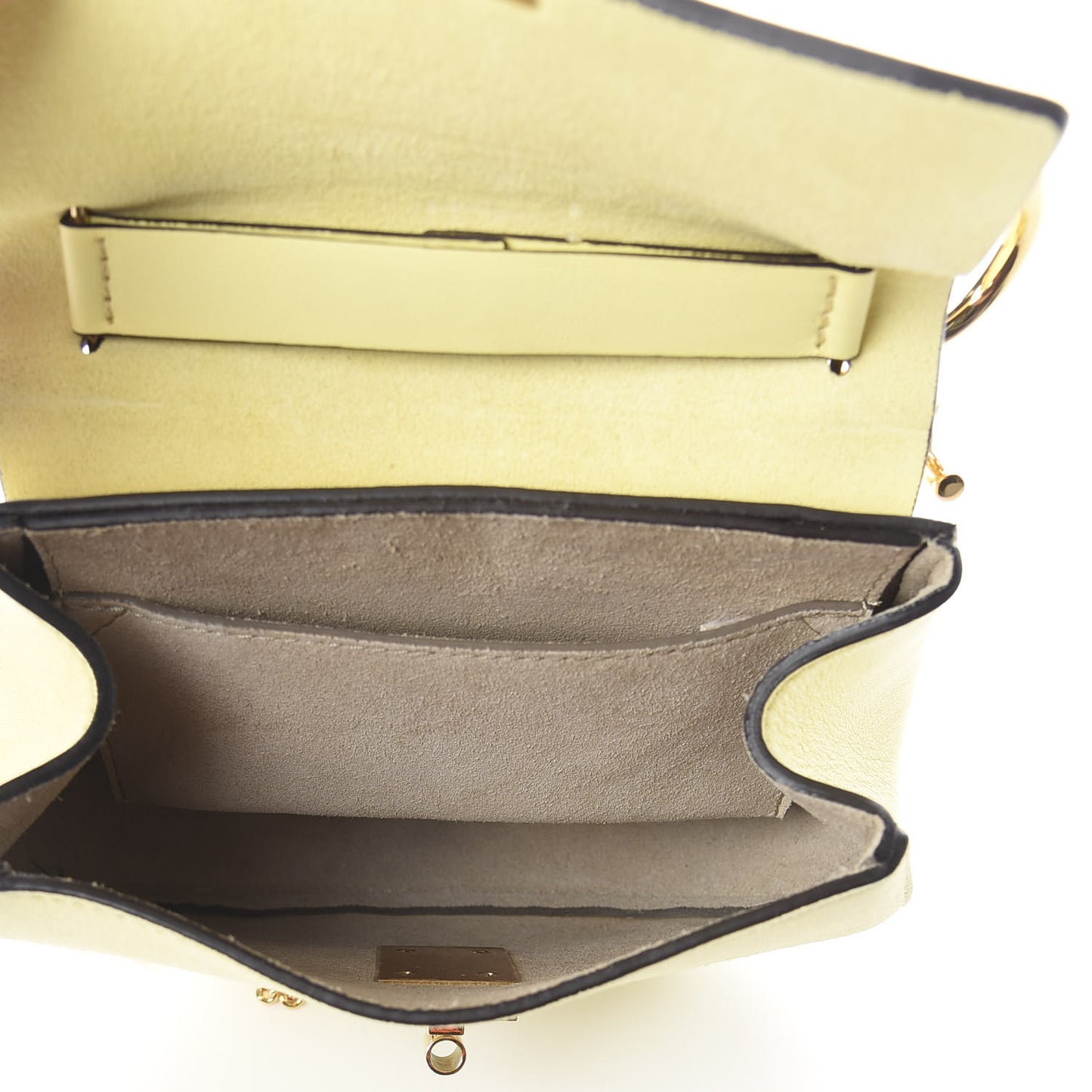 Suede Smooth Calfskin Mini Drew Shoulder Bag Lemonade