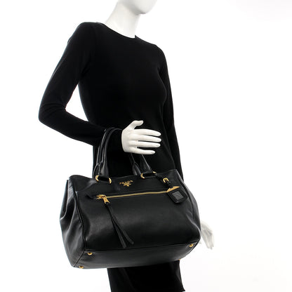 Prada Vitello Daino Tote Nero Black 3 of 9