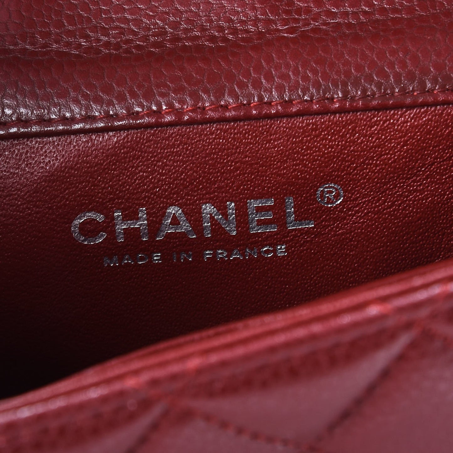 Caviar Quilted Extra Mini Flap Burgundy