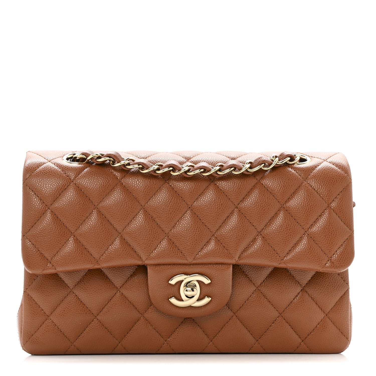 Chanel Caviar Quilted Small Double Flap Light Brown 1 of 11