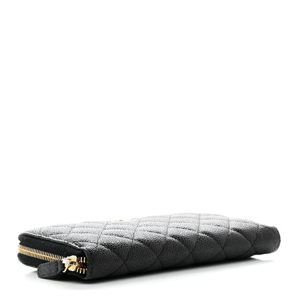 Chanel Caviar Quilted Large Gusset Zip Around Wallet Black 4 of 13