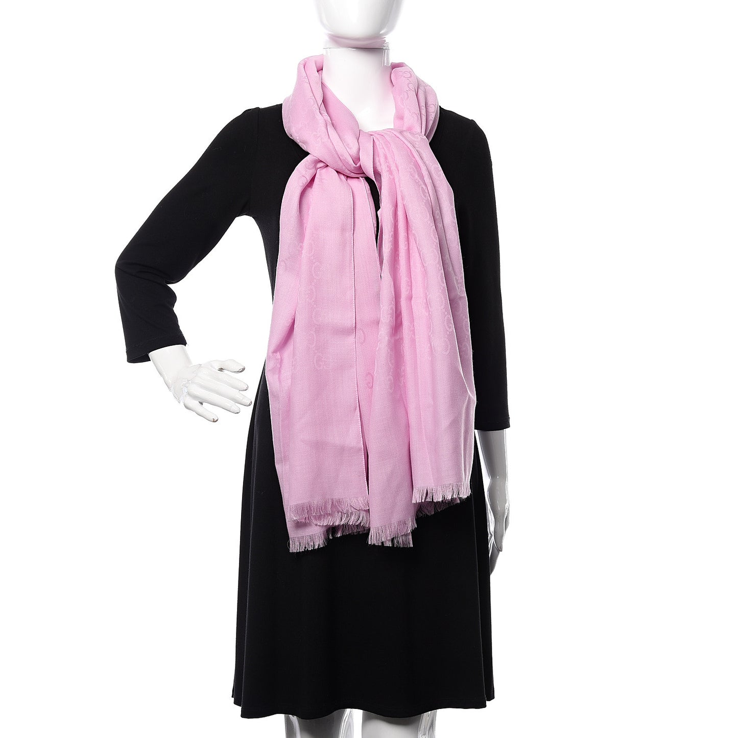 Wool Silk GG Monogram GGNat Plus Scarf Rose