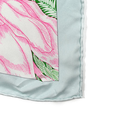 Hermes Silk Twill Faubourg Tropical Scarf 90 Bleu Vert Jaune 6 of 8