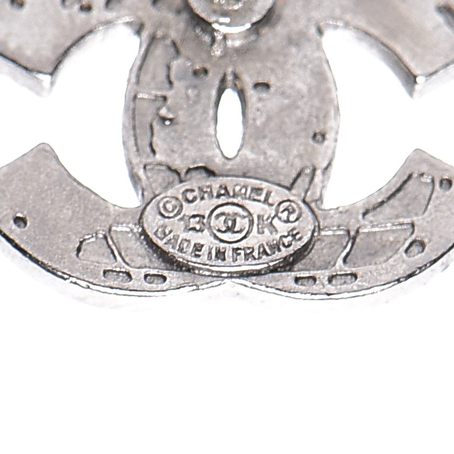 Enamel Map CC Earring Dark Silver