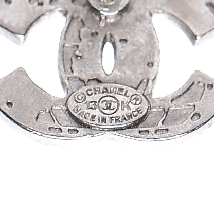 Chanel Enamel Map CC Earring Dark Silver 4 of 5