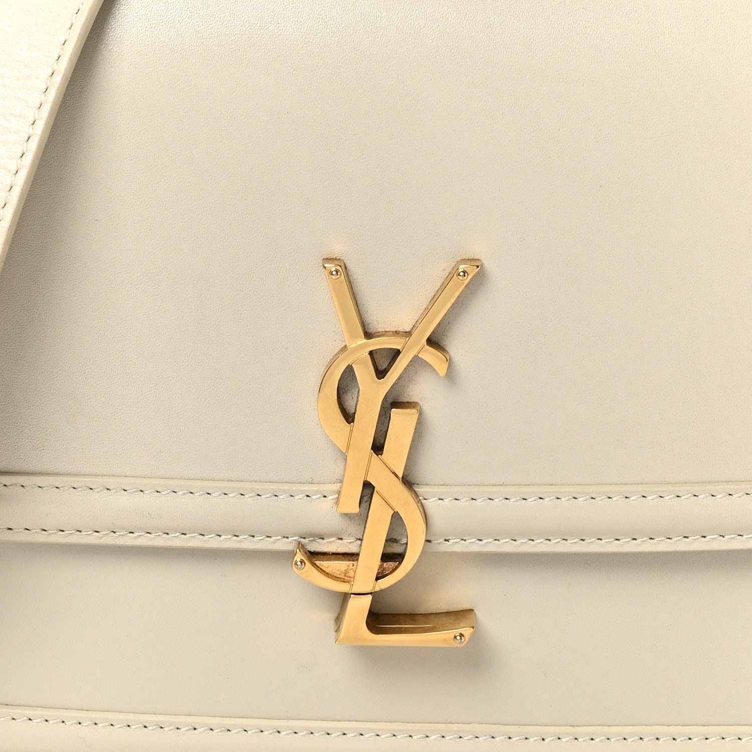 Saint Laurent Box Calfskin Monogram Medium Solferino Satchel Crema Soft 8 of 10
