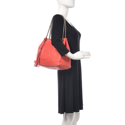 Gucci Pebbled Calfskin Medium Soho Chain Shoulder Bag Begonia Pink 2 of 13