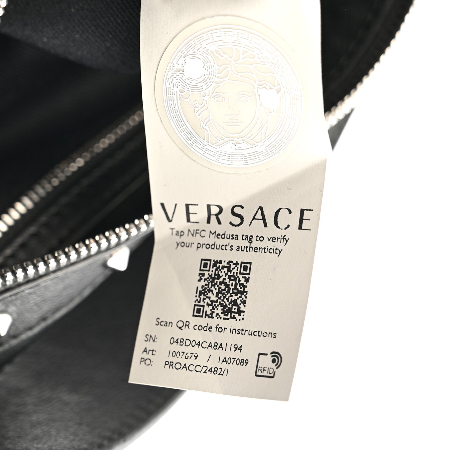 Calfskin Studded Medium Repeat Zip Hobo Black