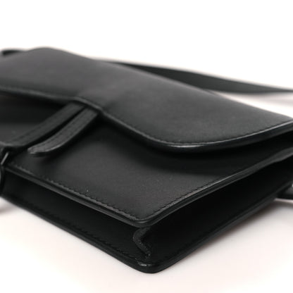 Christian Dior Ultra Matte Calfskin Saddle Belt Clutch Black 9 of 10