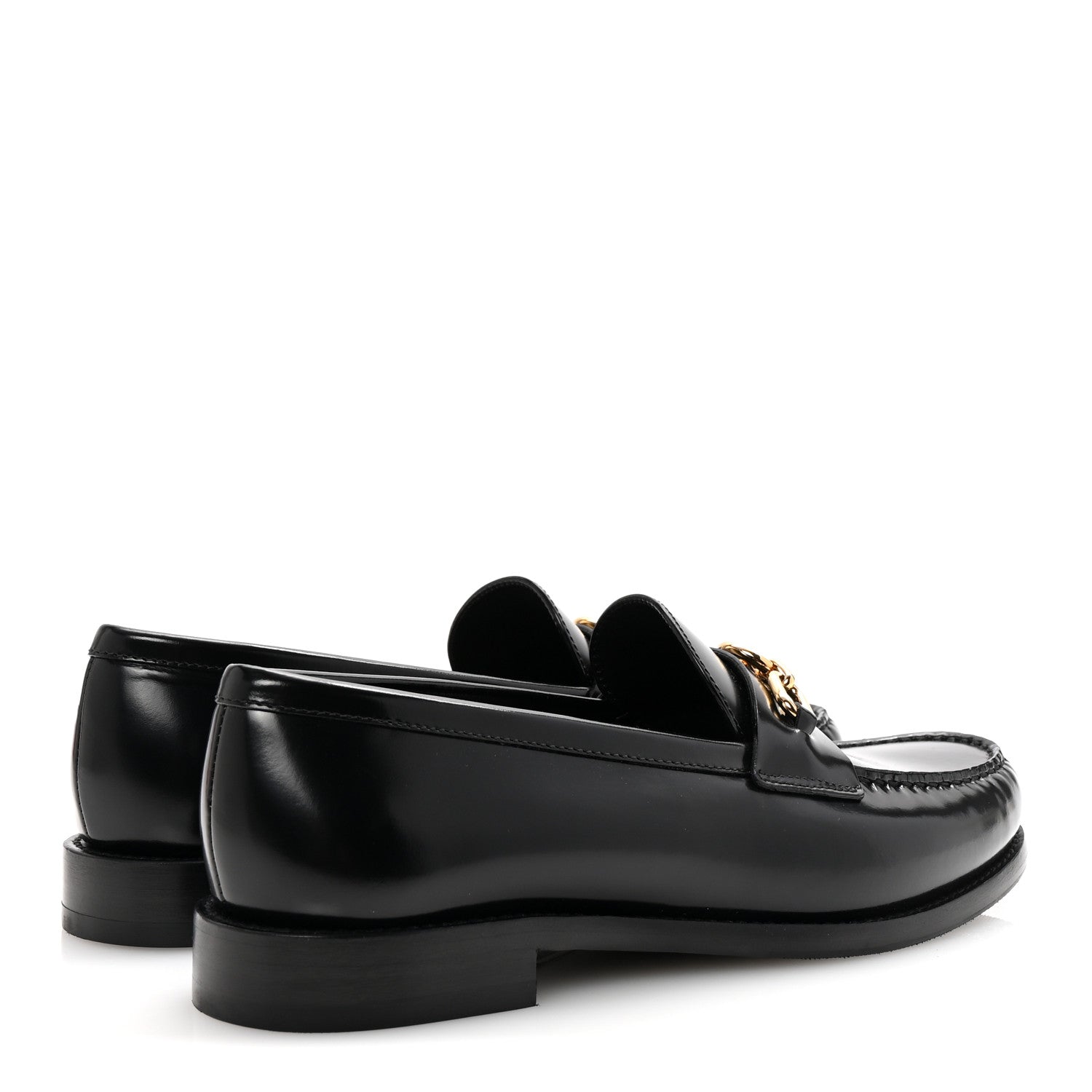 Louis Vuitton Glazed Calfskin Chess Flat Loafer 39.5 Black 5 of 9