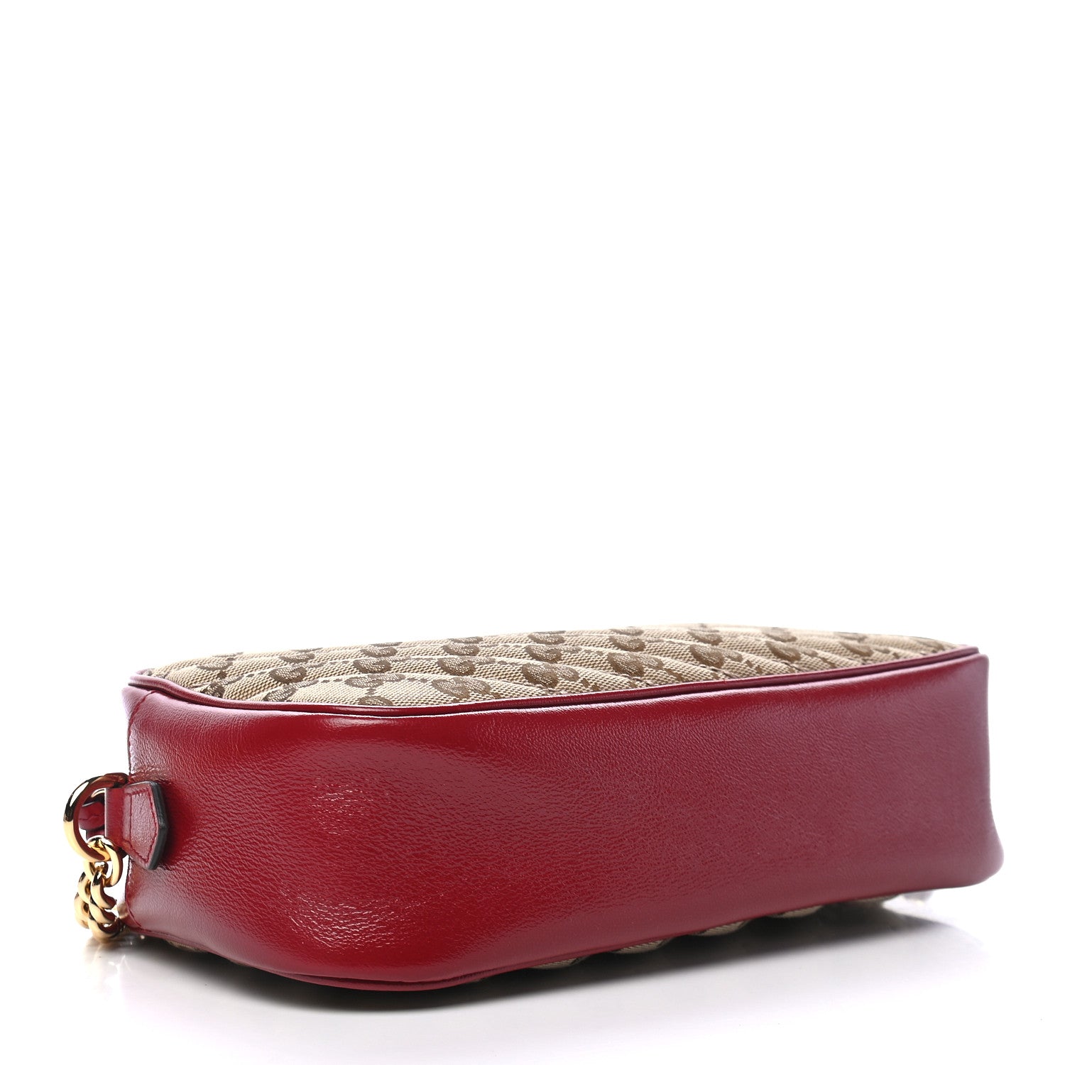 Gucci Monogram Azalea Calfskin Matelasse Diagonal Small GG Marmont Chain Shoulder Bag Beige Ebony New Cherry Red 4 of 9