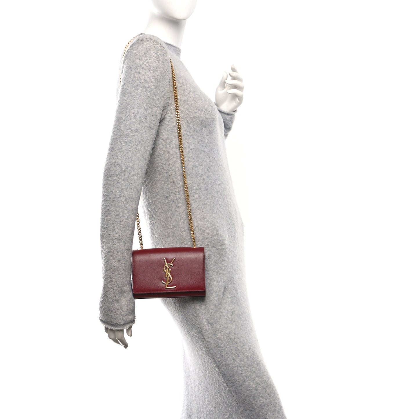 Grain De Poudre Small Monogram Kate Satchel Red