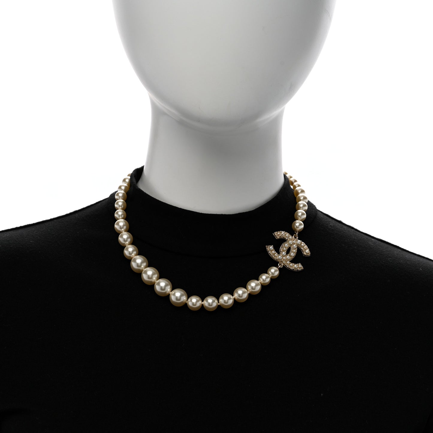 Pearl CC 100th Anniversary Necklace Light Gold