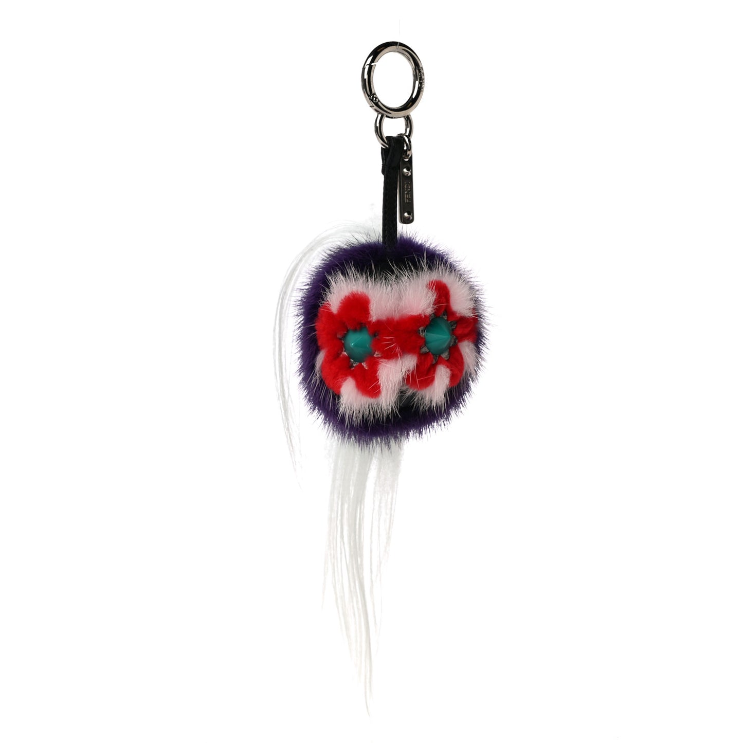 Fox Fur Monster Flowery Mini Bag Bug Charm Viola Acqua Multicolor