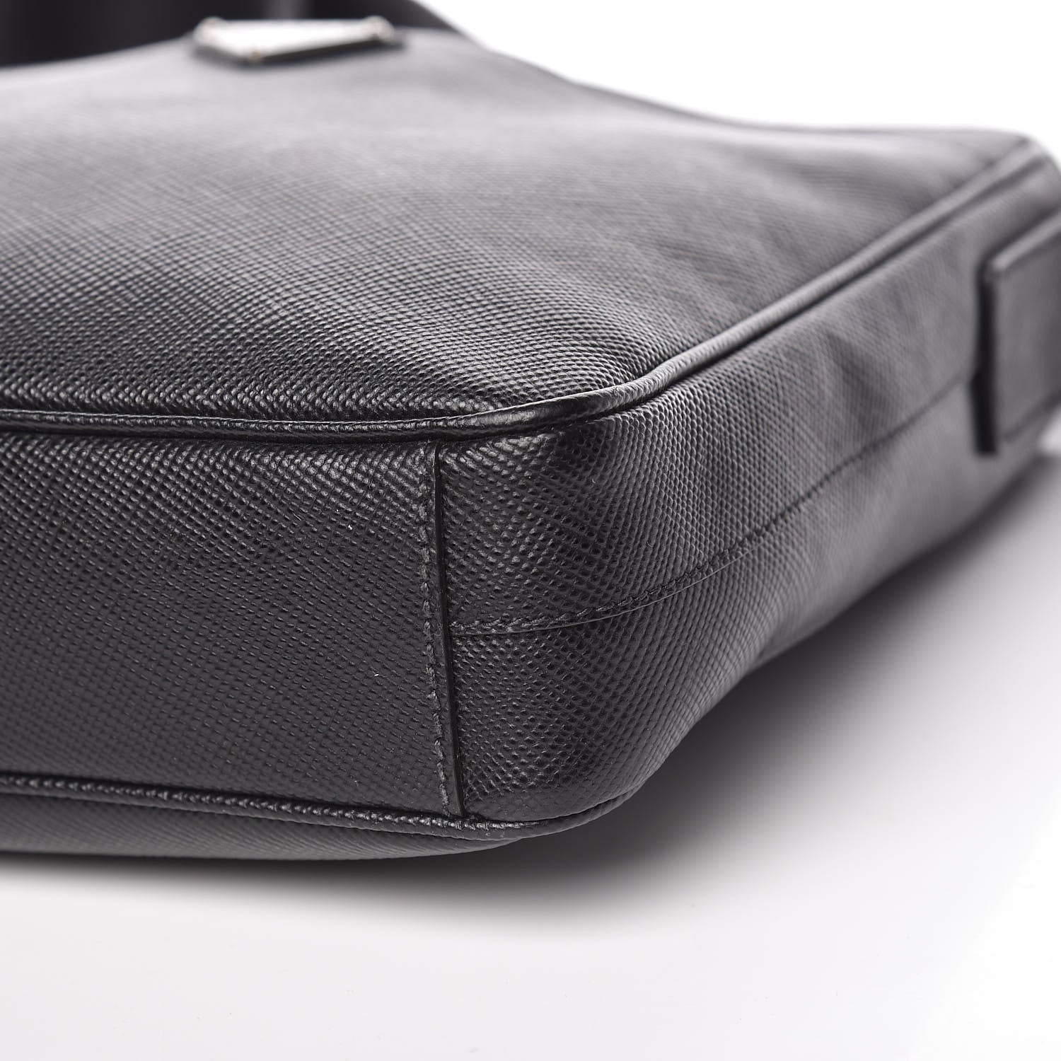 Prada Saffiano Cuir Flat Messenger Bag Black 11 of 11