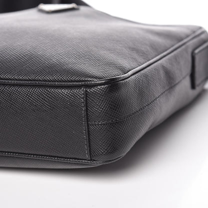 Prada Saffiano Cuir Flat Messenger Bag Black 11 of 11