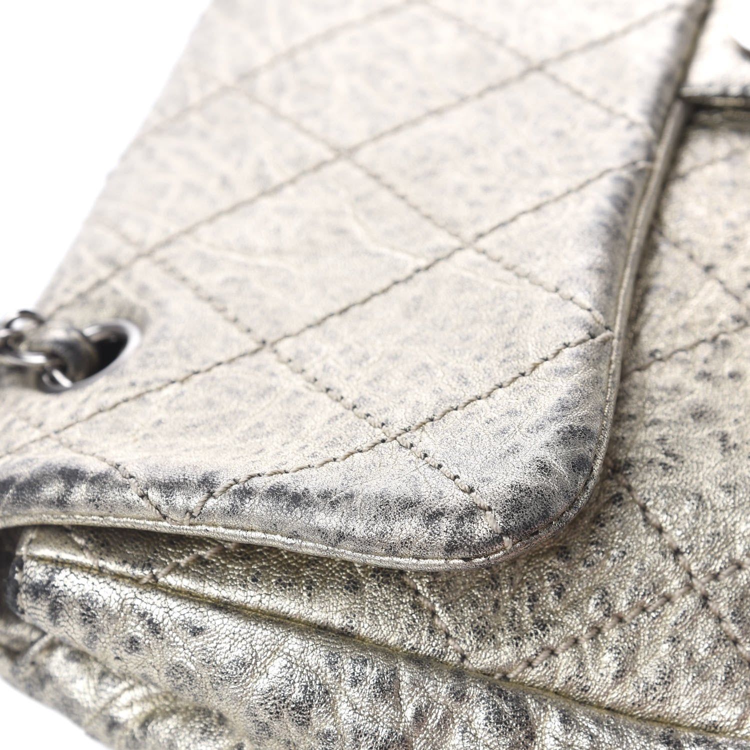 Chanel Distressed Metallic Lambskin Quilted Le Marais Ligne Flap Gold 14 of 16