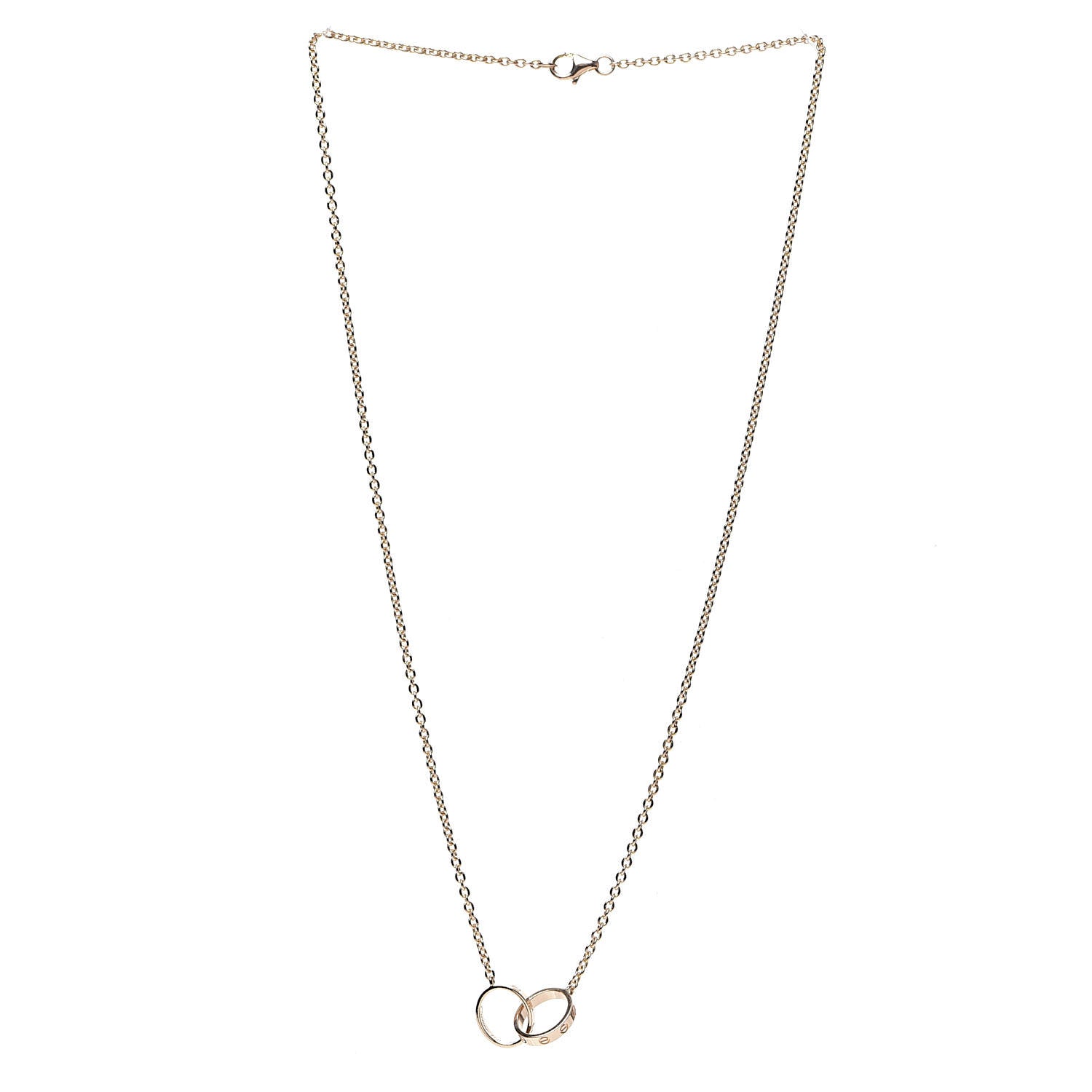 Cartier 18K Pink Gold Interlocking LOVE Necklace 3 of 5