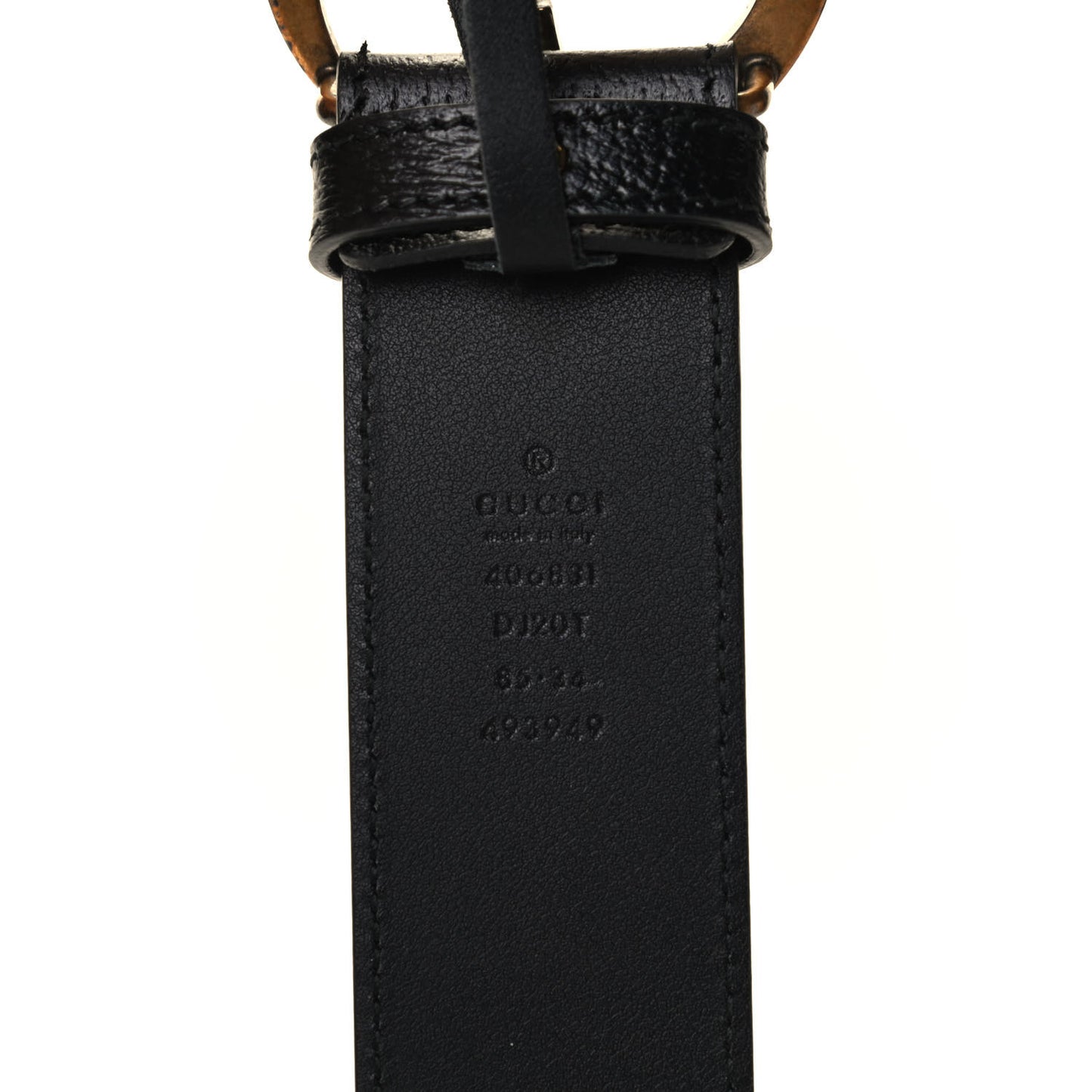 Textured Calfskin Double G 40mm Belt 85 34 Black