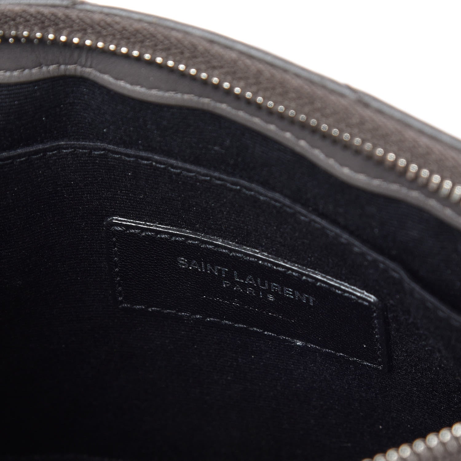 Saint Laurent Calfskin Matelasse Chevron Monogram Pouch Earth 8 of 10