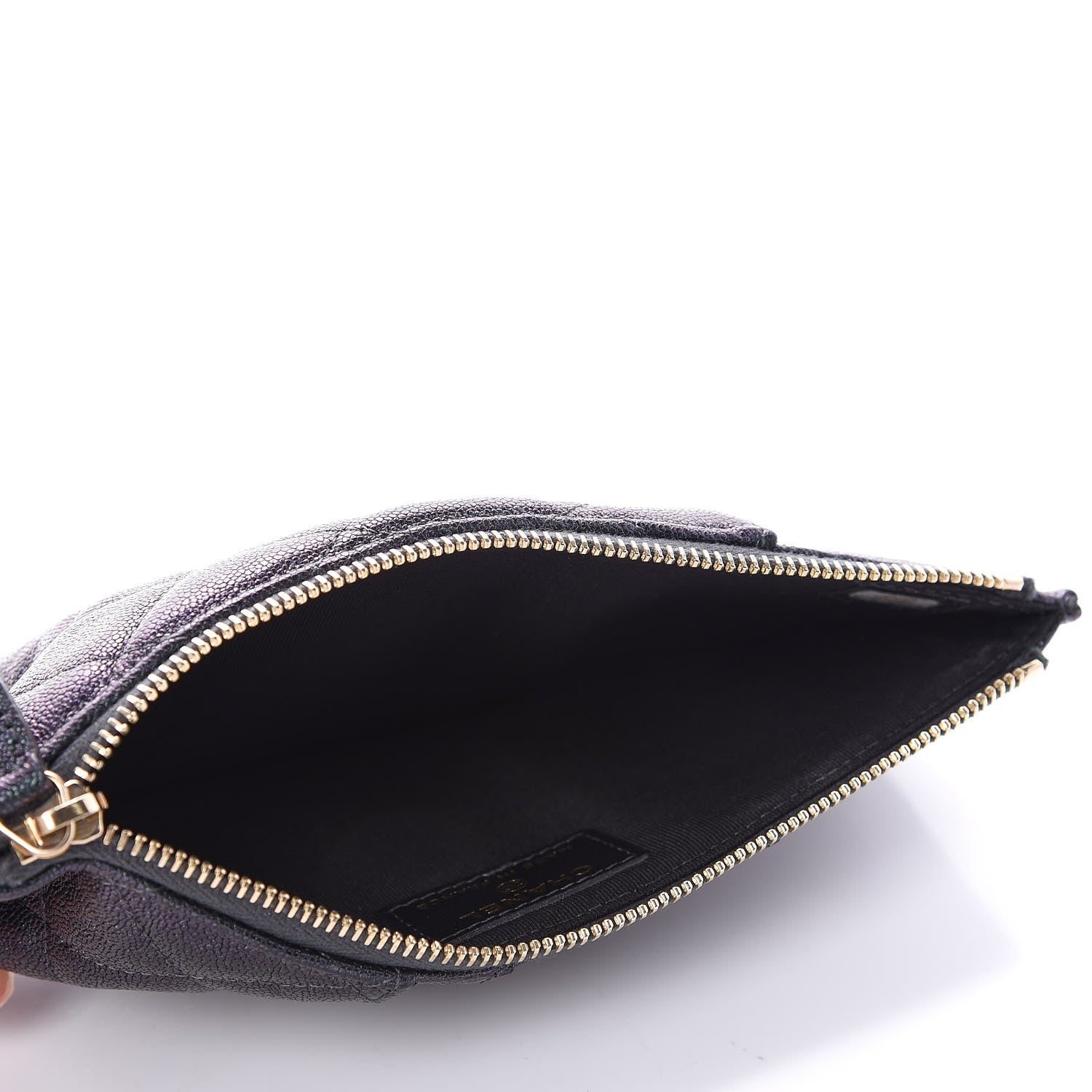 Chanel Iridescent Caviar Quilted Classic Flat Wallet Pouch Black 5 of 9