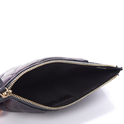 Chanel Iridescent Caviar Quilted Classic Flat Wallet Pouch Black 5 of 9