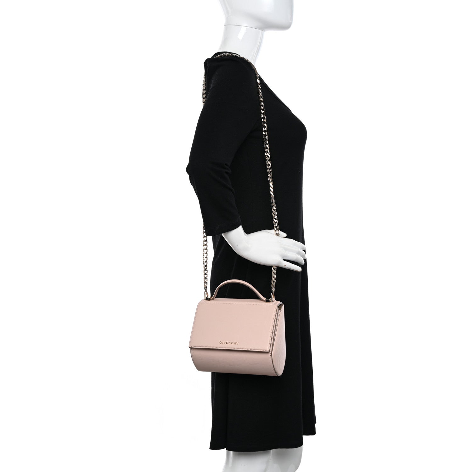 Givenchy Textured Calfskin Mini Pandora Box Chain Crossbody Bag Powder Pink 2 of 11