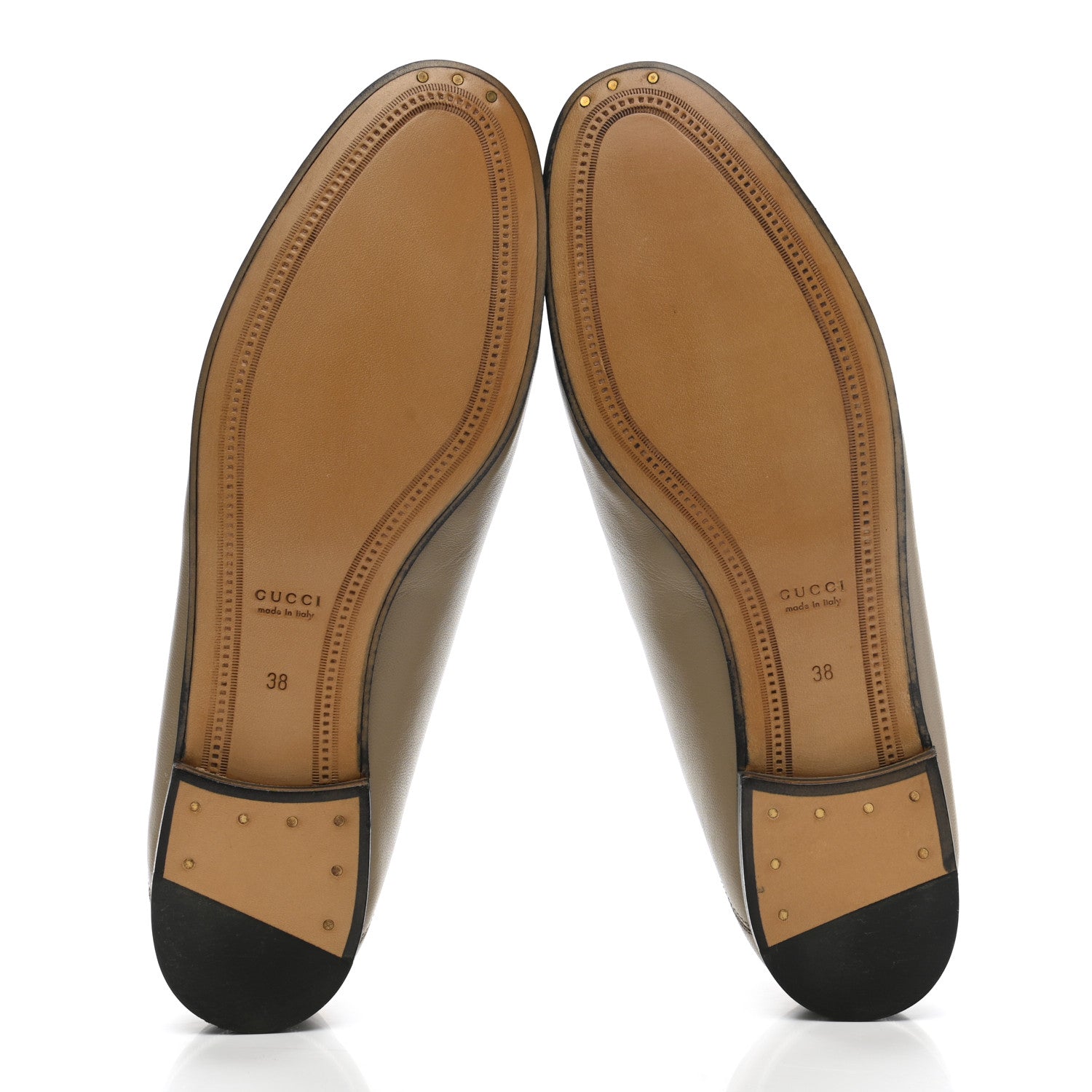 Gucci Lambskin Womens Brixton Horsebit Loafers 38 Mud 5 of 9