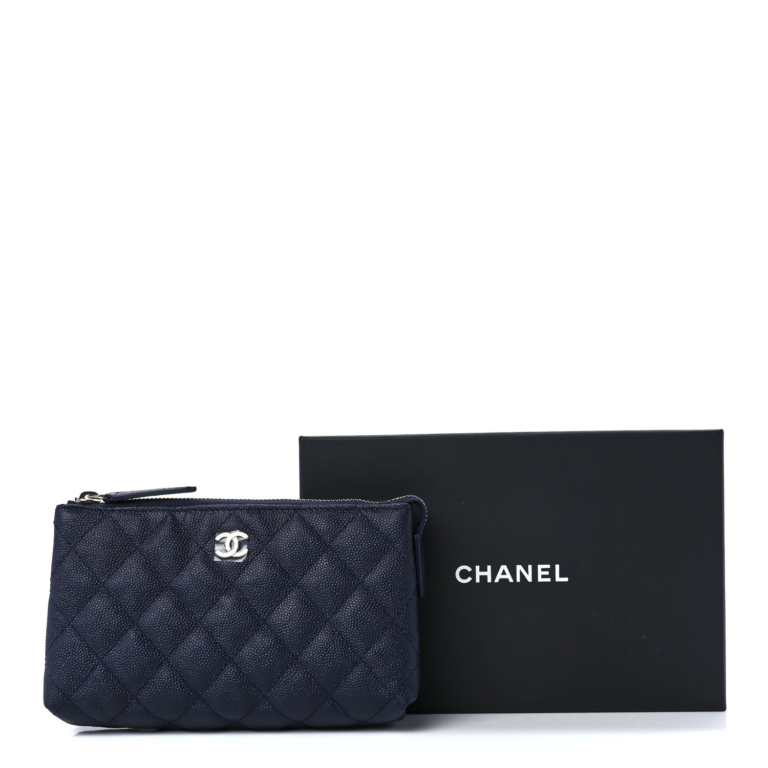 Chanel Caviar Quilted Small Pouch Navy 12 of 12