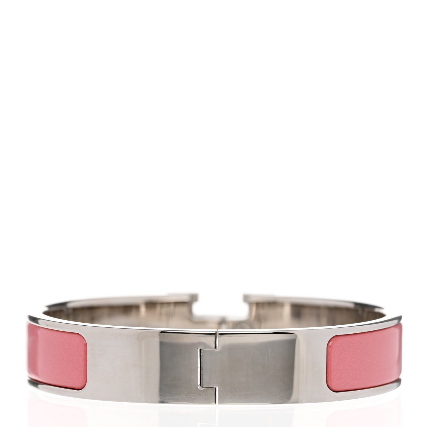 Enamel Narrow Clic Clac H Bracelet GM Rose Velours White