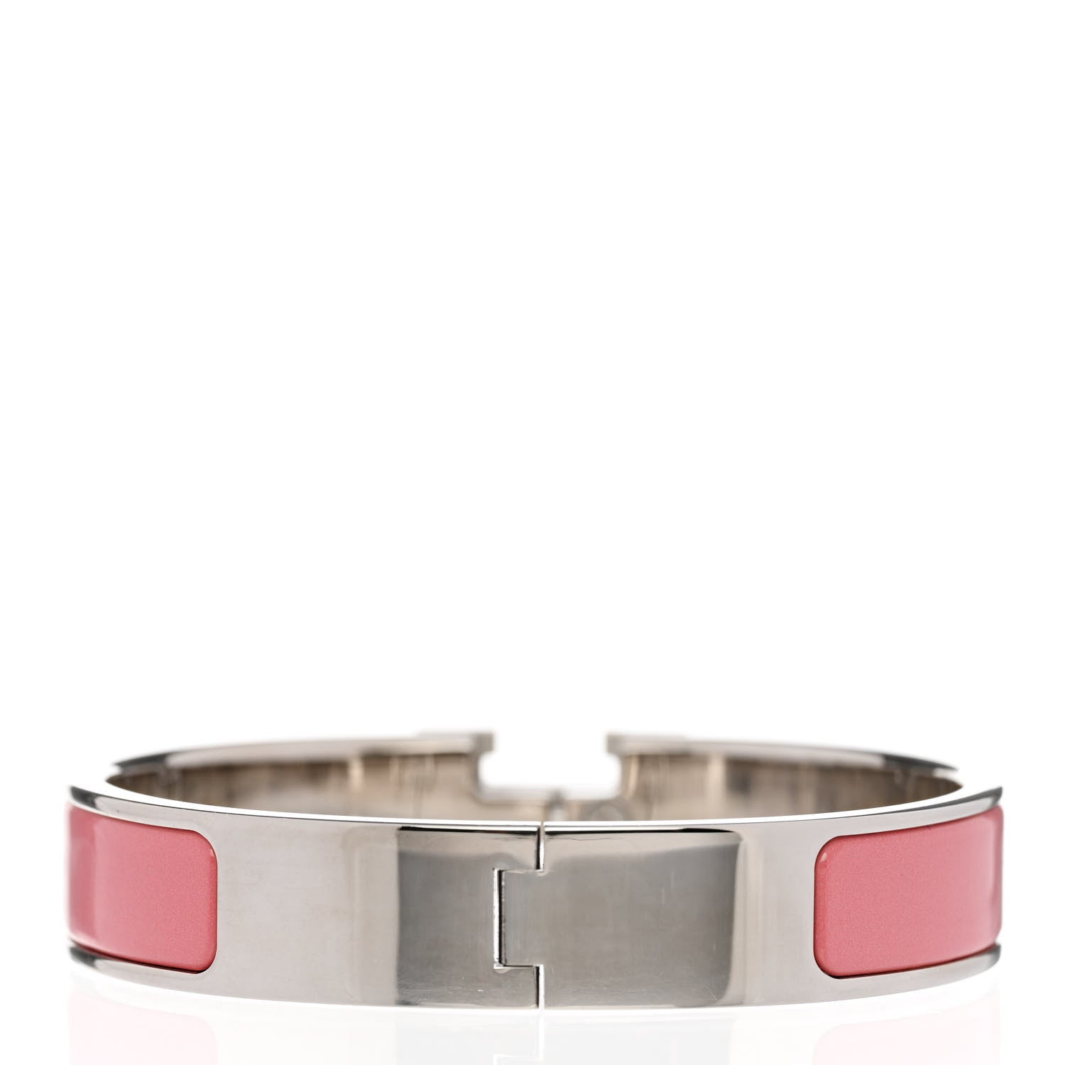 Hermes Enamel Narrow Clic Clac H Bracelet GM Rose Velours White 3 of 5