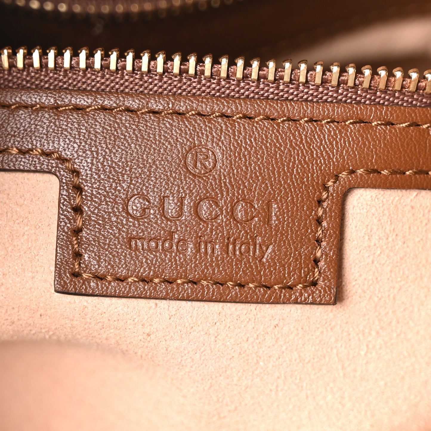 GG Supreme Monogram Medium Padlock Shoulder Bag Beige Ebony Brown Sugar