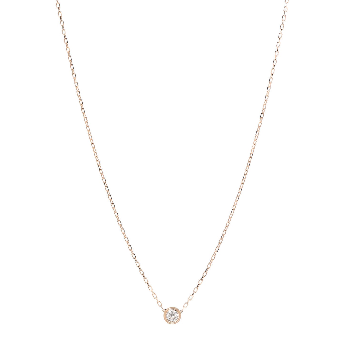 18K Pink Gold Diamond LM D'Amour Pendant Necklace